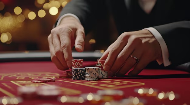Live dealer blackjack table with professional croupier and player interface